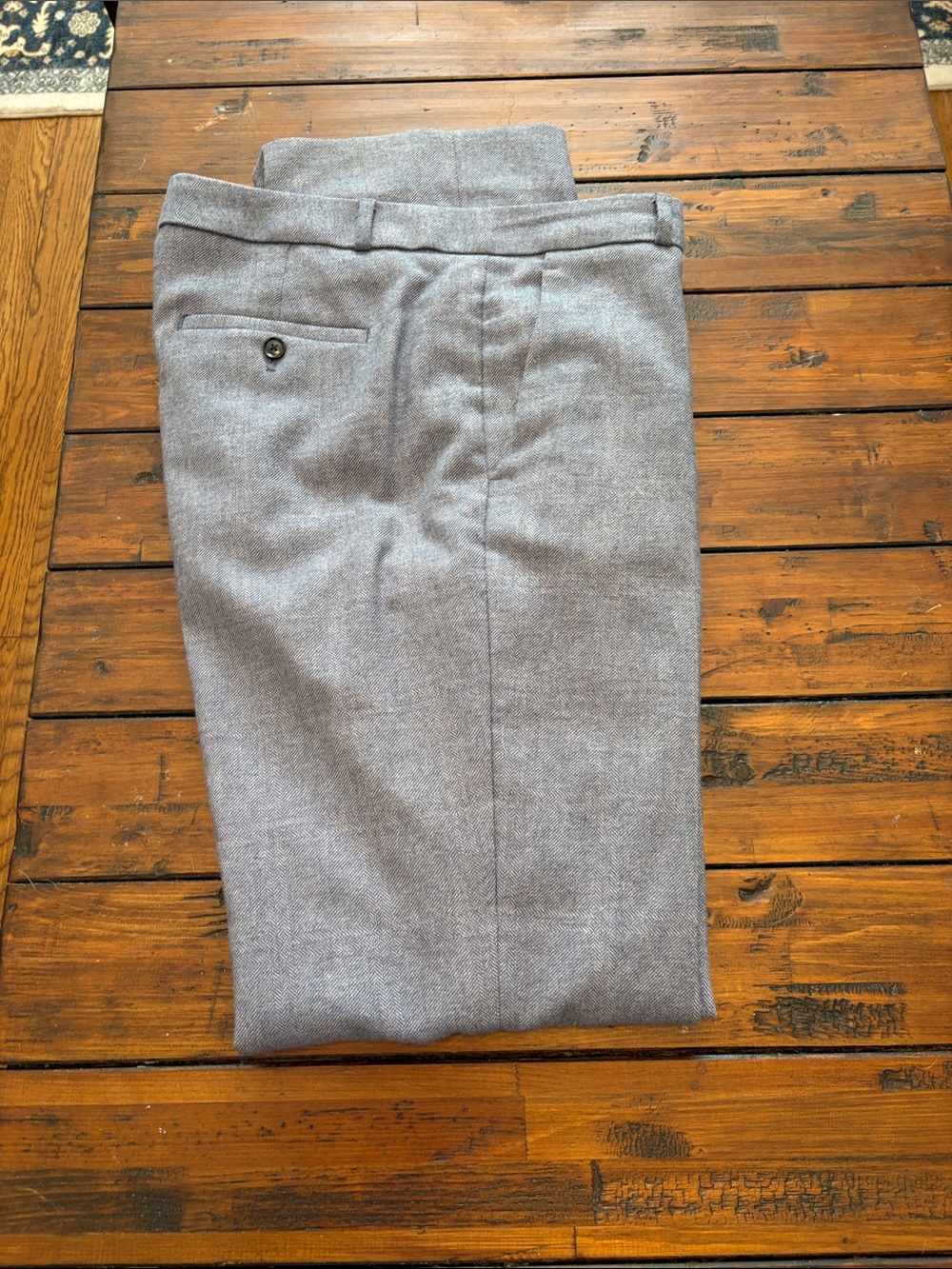 Banana Republic wool Logan Trousers  Long Length blue/grey Women's Trousers